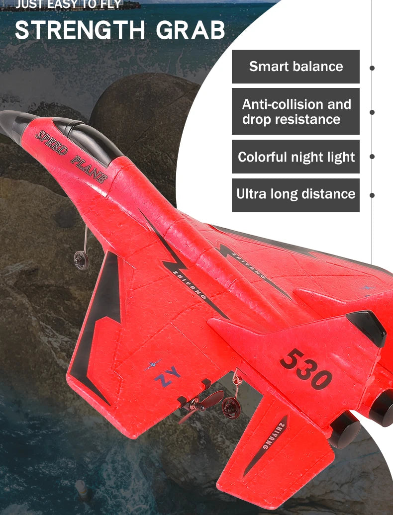 MiG-530 RC Foam Aircraft, FLY STRENGTH GRAB Smart balance Anti-collision and drop resistance Color