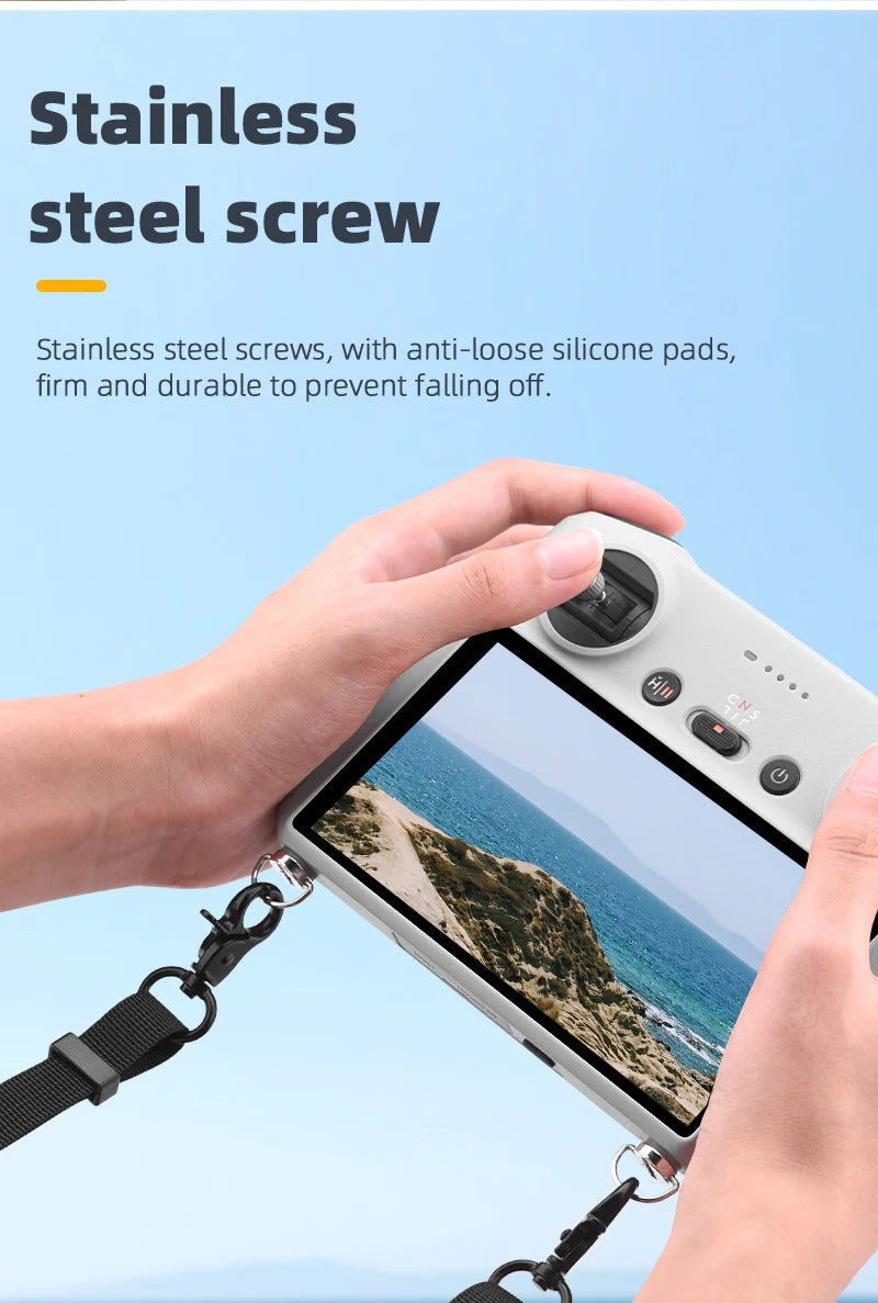 Remote Controller Lanyard Neck Strap, stainless steel screw Stainless steel screws, with anti-loose silicone pads, firm and durable