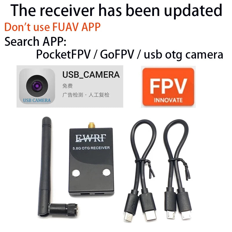 the receiver has been updated Don't use FUAV APP Search APP: Pocket