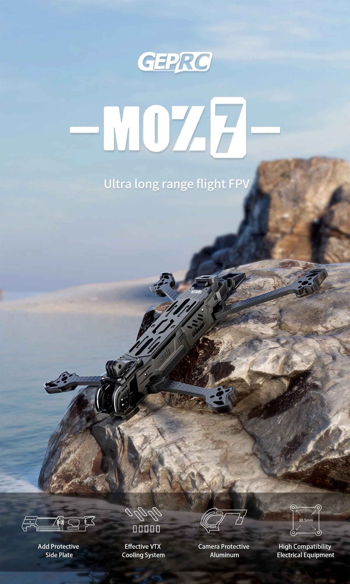 GEP-MOZ7 Frame 7Inch Parts Propeller Accessory, GEP-MOZ7 Frame 7In