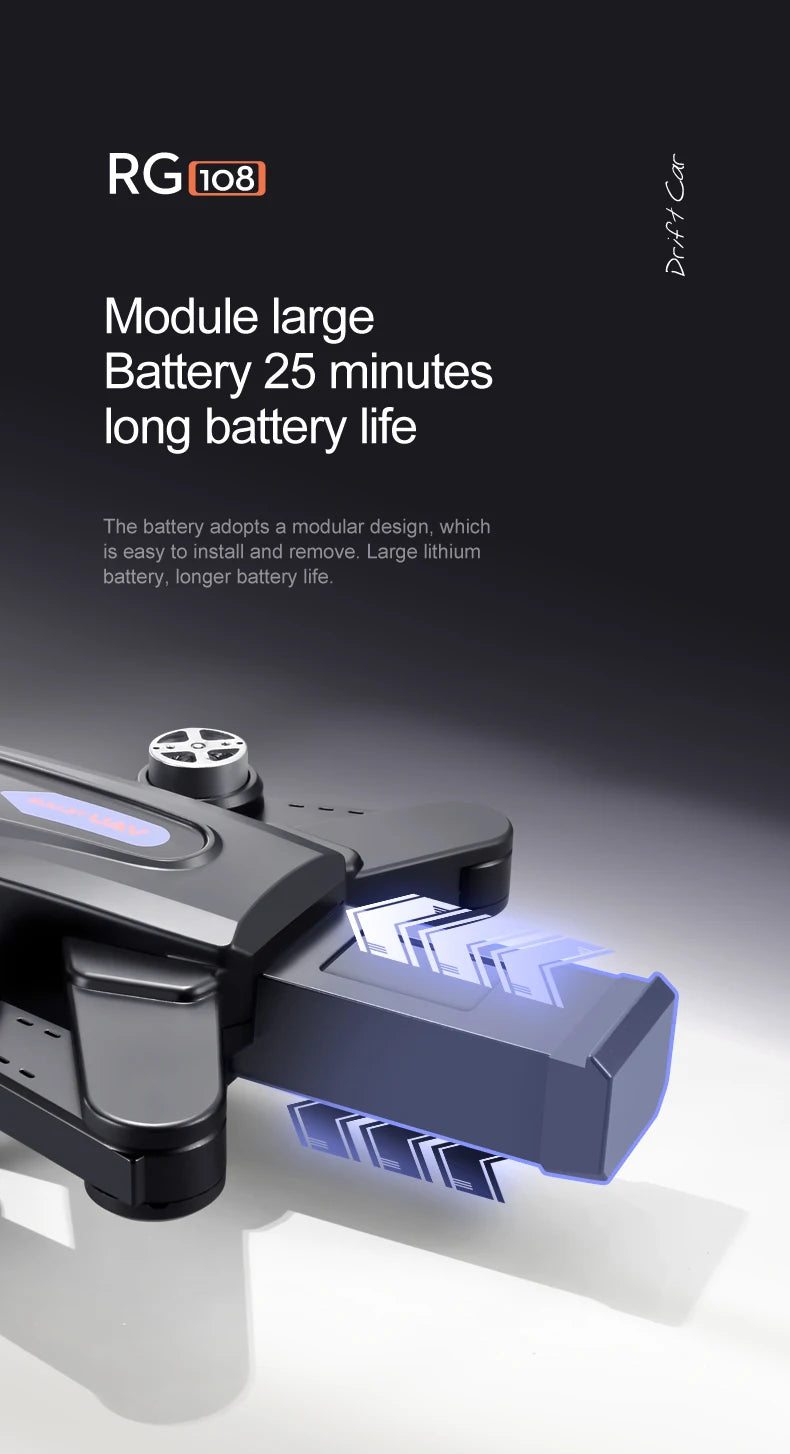 RG108 MAX Drone - 2023 NEW Professional 8K HD Dual Camera FPV 3Km GPS Aerial Photography Brushless Motor Foldable Quadcopter Toys Professional Camera Drone 34 RG108 MAX Drone, RGlo8_ 1 Module large Battery 25 minutes long battery life . battery adopt