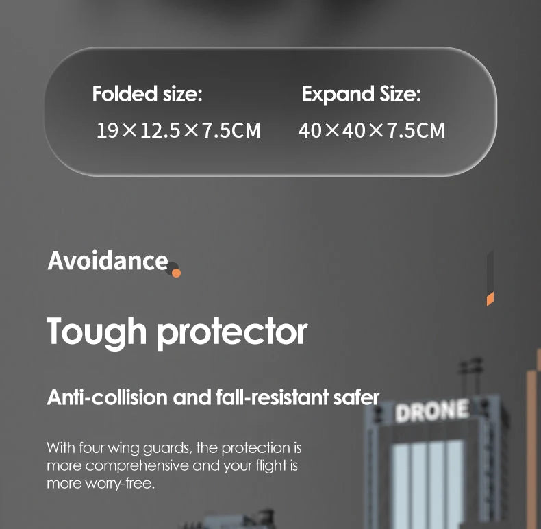 Dron 5G GPS Drone, avoidance tough protector anti-collision and fall-resistant safer