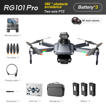 RG101 PRO Drone, RGIOI Pro avoidance Battery*3 Two axis