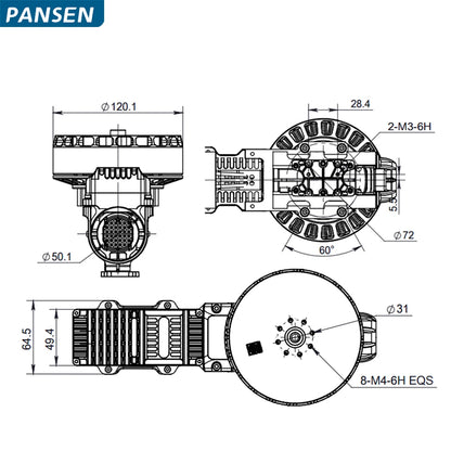 Hobbywing XRotor X11 PLUS Motor, PANSEN 120.1 28.4 2-M3-6H ju