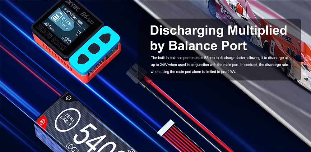 2023 SkyRC B6neo Smart Charger, built-in balance port enables Bbneo to discharge faster, allowing it