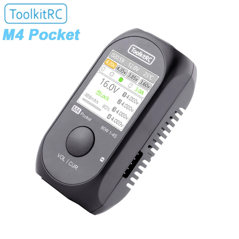 ToolkitRC M4 Pocket 80W Mini chargeur d'équilibre de batterie au lithium