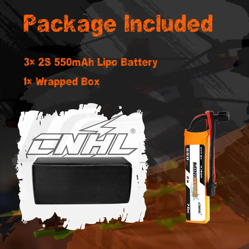 CNHL 4S 550mAh 70C lipo battery designed for FPV Dr