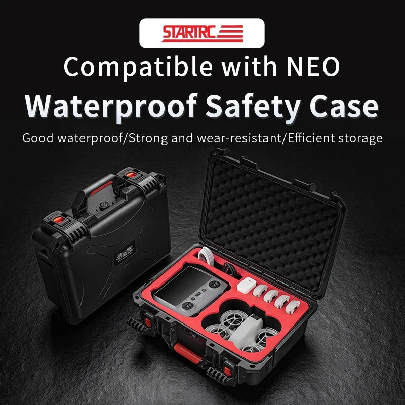 STARTRC Waterproof Safety Case for NEO – durable, water-resistant, with efficient storage for RC controller and accessories.