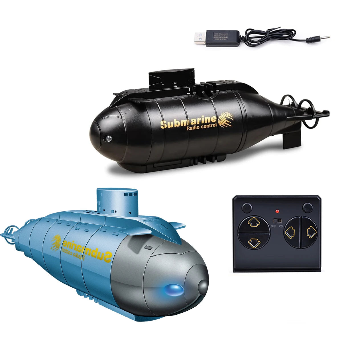 NEUSNEY Mini RC Submarine Toy RC Boat with Remote Control, Twin Propellers, USB Rechargeable Lithium Battery, Simulation Models