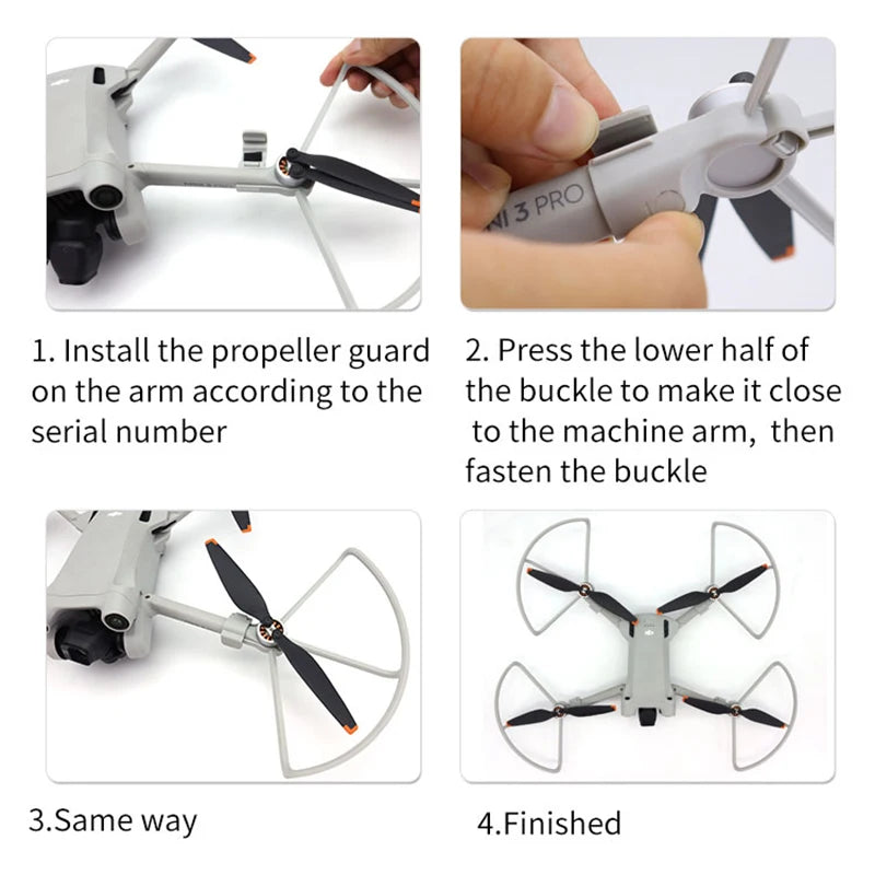 DJI MINI 3 Pro Propeller Guard - Effective Protection for MINI 3 PRO Drone Accessory Blade Wings Cover Bumper Props Anti-collision 22 DJI MINI 3 Pro Propeller Guard, DJI MINI 3 Pro Propeller, the lower half of the propeller guard should close serial number to the machine arm . the