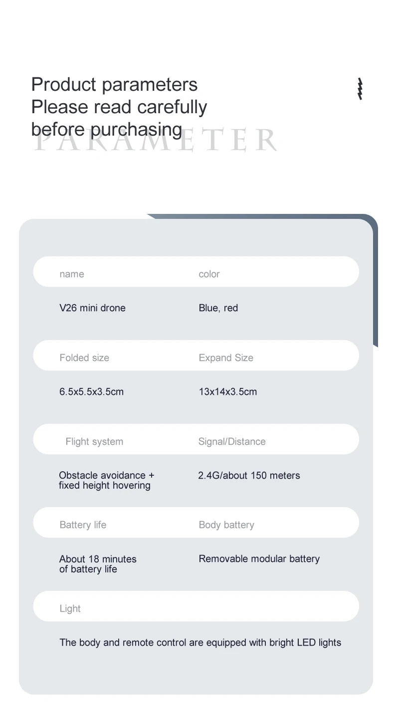 V26 Mini Drone - HD Camera WiFi Fpv Air Pressure Altitude Hold Professional Foldable Quadcopter 4K RC Dron Kid Boys of Toys GIft 38 V26 Mini Drone, v26 mini drone blue, red folded size expand size 6.5