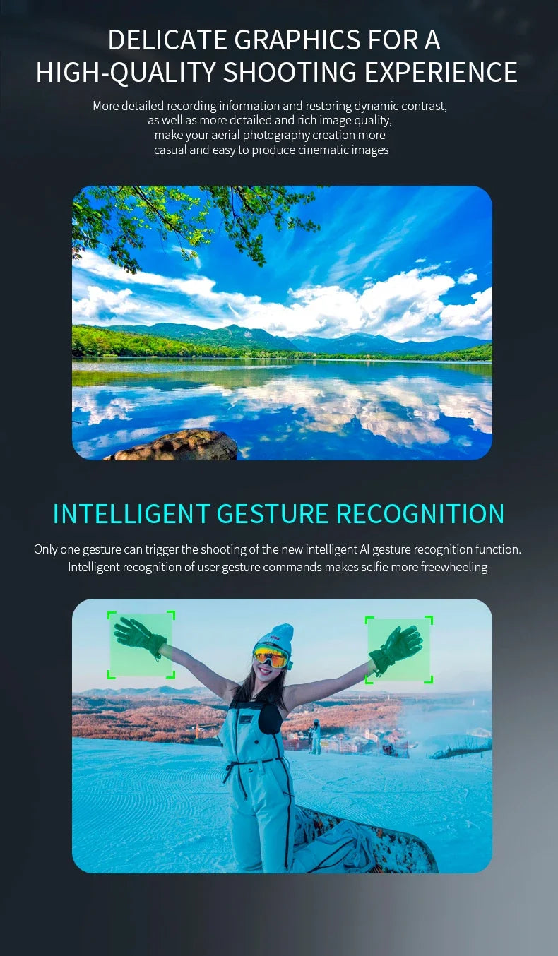 109L Drone - 8K 5G GPS Profesional HD Aerial Photography Dual-Camera Omnidirectional Obstacle Avoidance Quadrotor Drone 29 109L Drone, intelligent al gesture recognition makes selfies more freewheeling only .