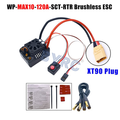 Hobbywing MAX10 SCT  120A RTR  Brushless ESC, Brushless ESC for 1/10 scale trucks, ready-to-run with XT90 plug.