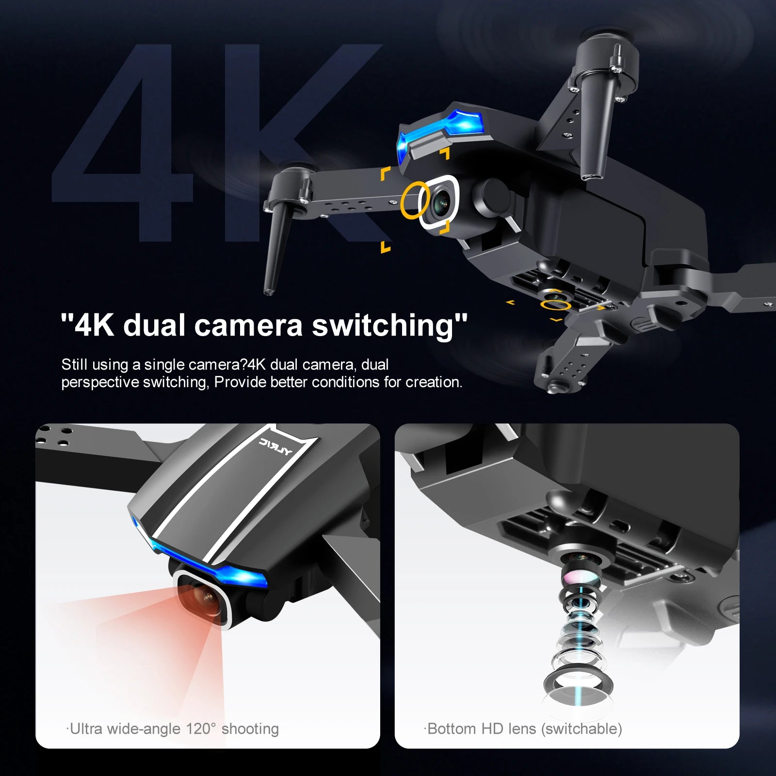 KBDFA S65 4K Mini Drone - HD WIFI FPV 1080P Camera Height Hold RC Foldable Quadcopter Dron Rc Helicopter Drone Gift Toy 37 KBDFA S65 4K Mini Drone, jmuyu: "4k dual camera switching"