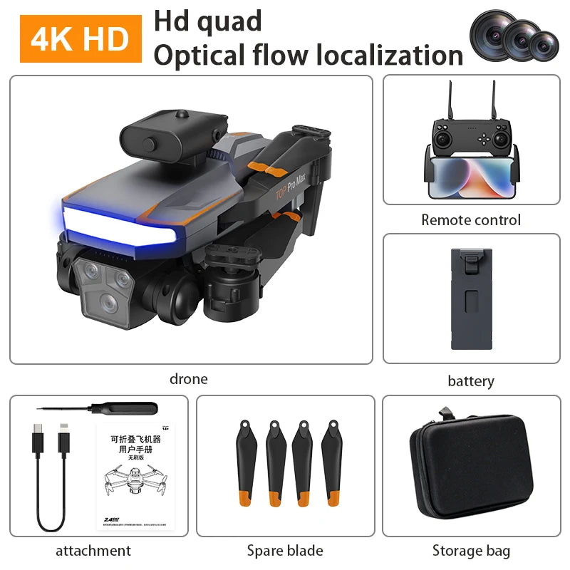 P18 Drone, Hd quad 4K HD Optical flow localization 7 Remote control drone battery Mif