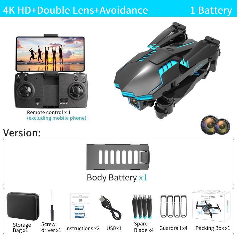 NEW X6 Drone, 4K HD+Double LenstAvoidance 1 Battery Remote controlxl Bag