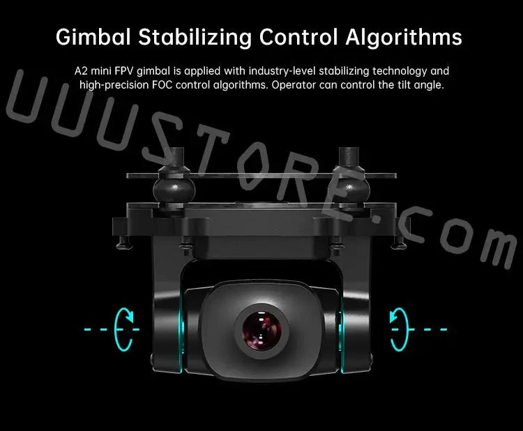 A2 mini FPV gimbal is applied with industry-level stabilizing technology