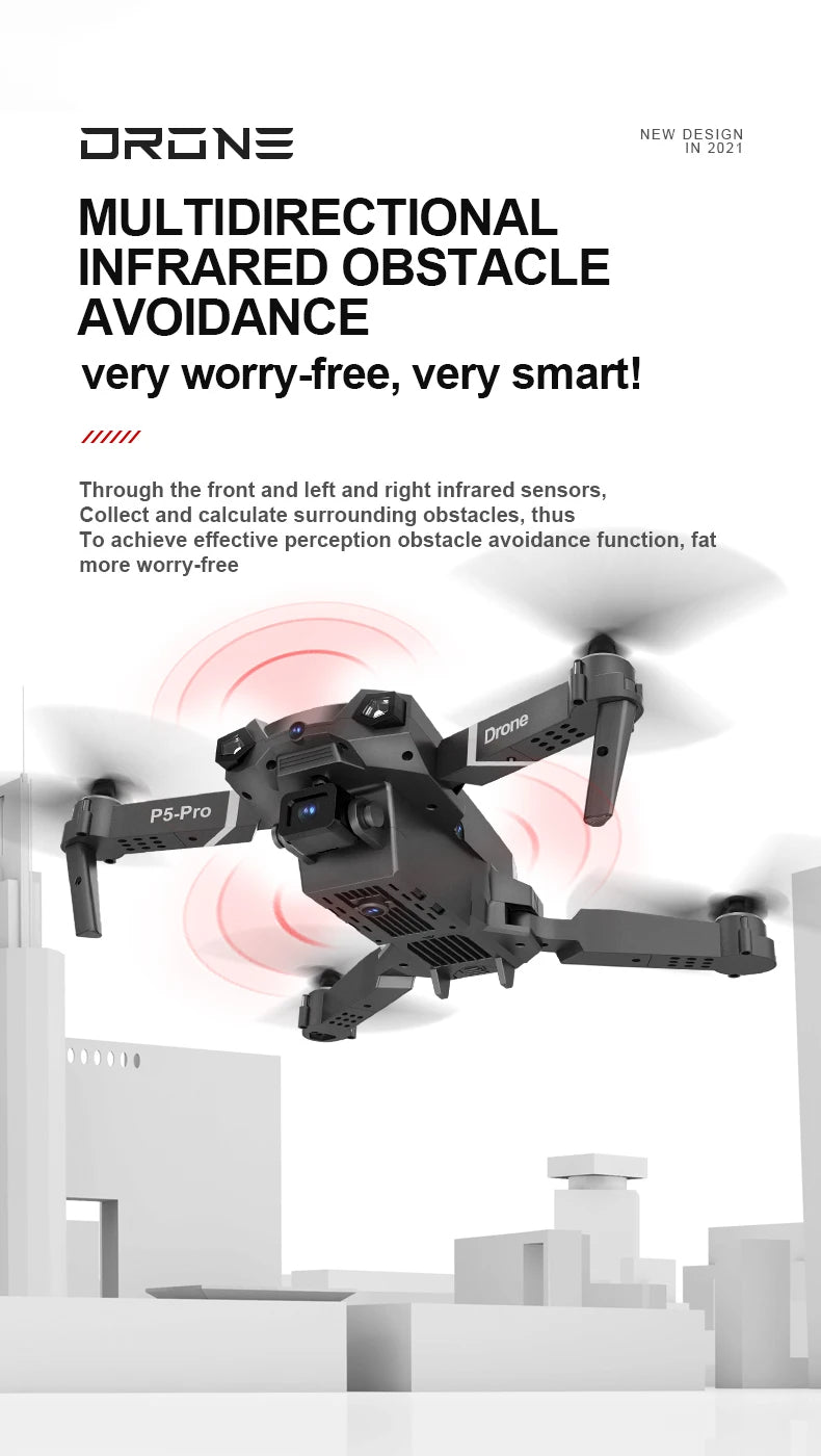 P5 Pro Drone, jrzne desun multidirectional infrared