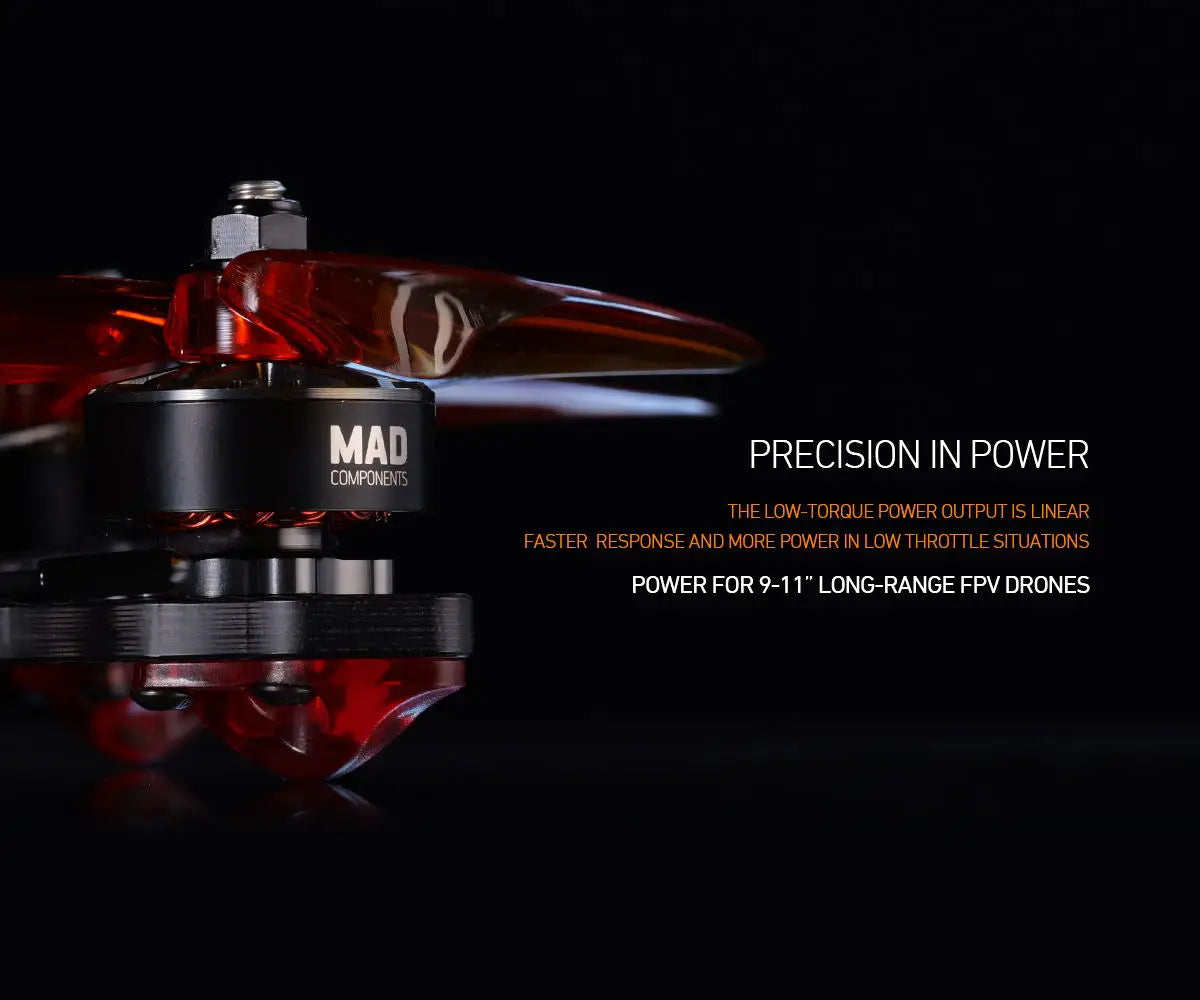 MAD BSC3115 Drone Motor, Powerful precision motor for 9-11 inch FPV drones with fast response and precise control.