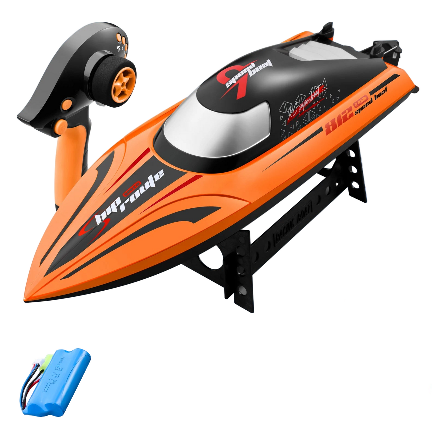 RC Boat 40 km/h High-Speed 2.4G Waterproof Self-Righting Speedboat, 200 m Range, 7.4V 1800mAh, for Pools & Lakes