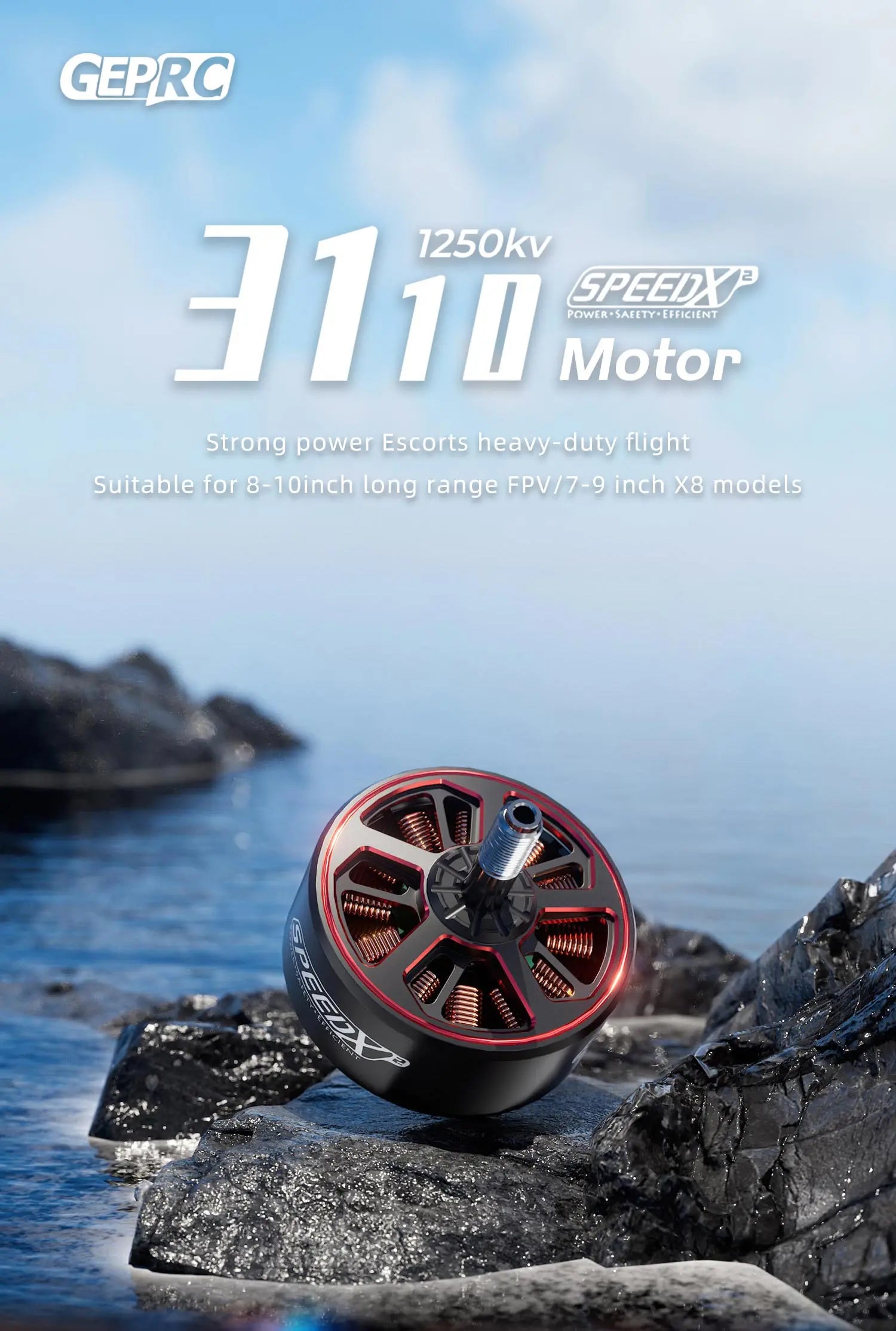 GEPRC SPEEDX2 3110 900KV/1250KV Motor - Suitable 8-10 Inch Long Range FPV Racing Brushless Motor RC Drone Quadcopter Spare Parts 7 GEPRC SPEEDX2 3110 900KV/1250KV Motor, GEPRC 125Okv 311m Power SPEEDXP '