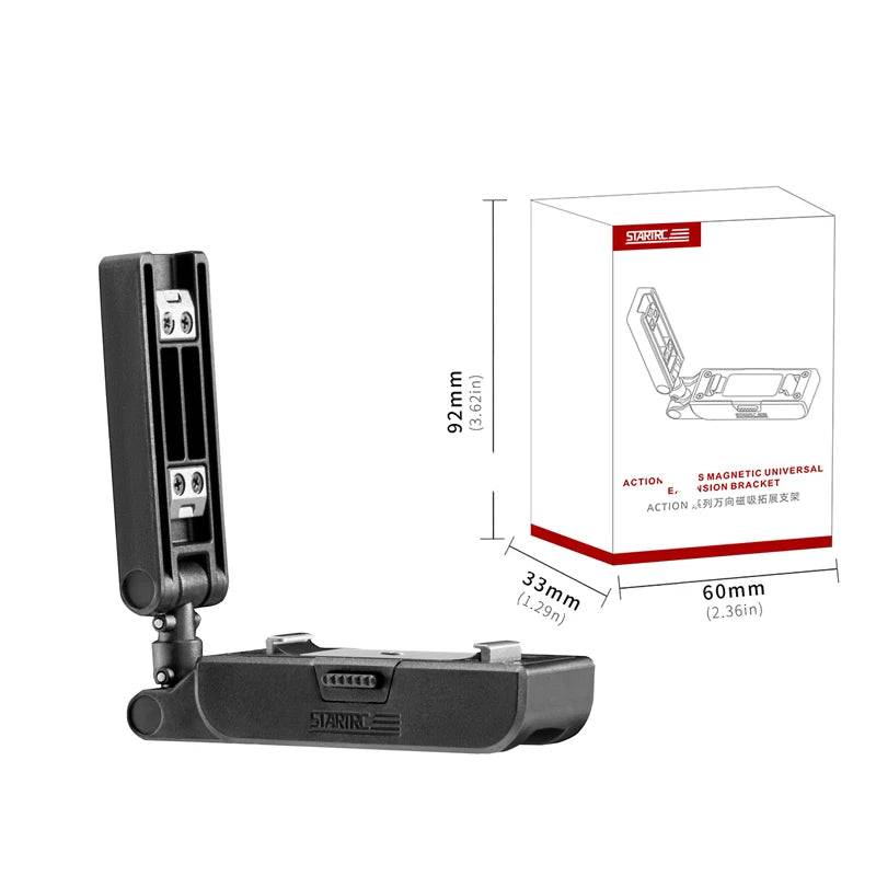 STARTRC magnetic mount with 360° rotation, quick release, 1/4" port, fits DJI Action 3/4/5 Pro and Osmo 360.