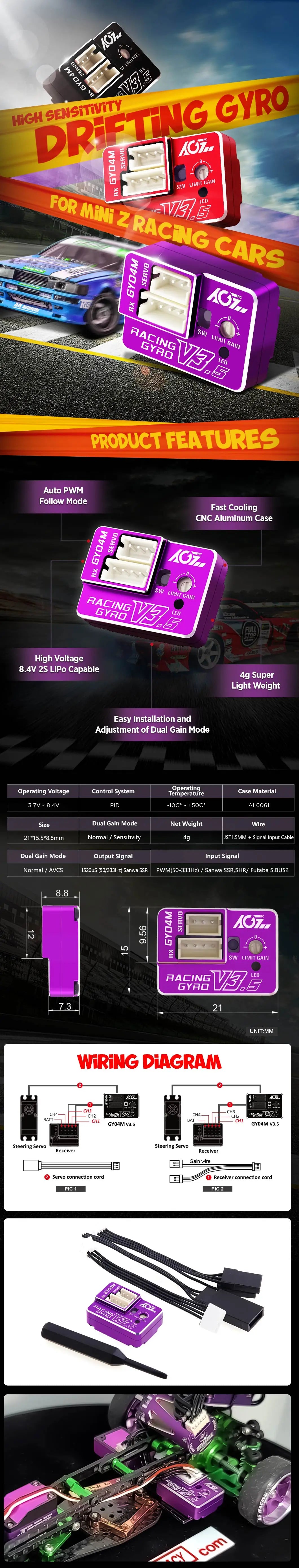 AGFRC GY04M V3.5(Purple) Aluminum Case, AGFRC GY04M V3.5