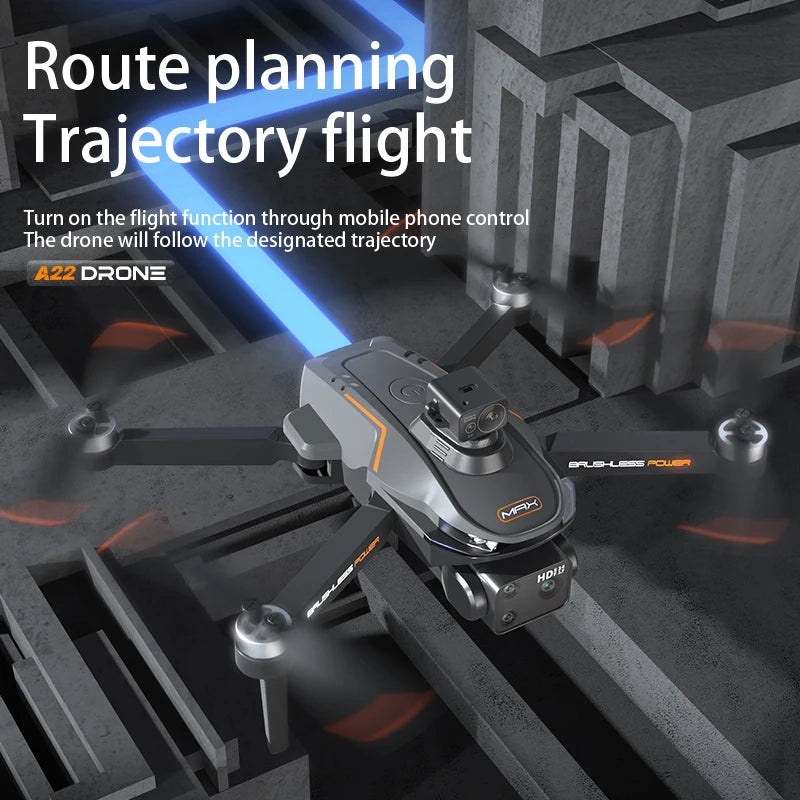 Control the A22 Drone with your mobile phone to plan routes and trajectories, simply turning on the flight function to follow designated paths.