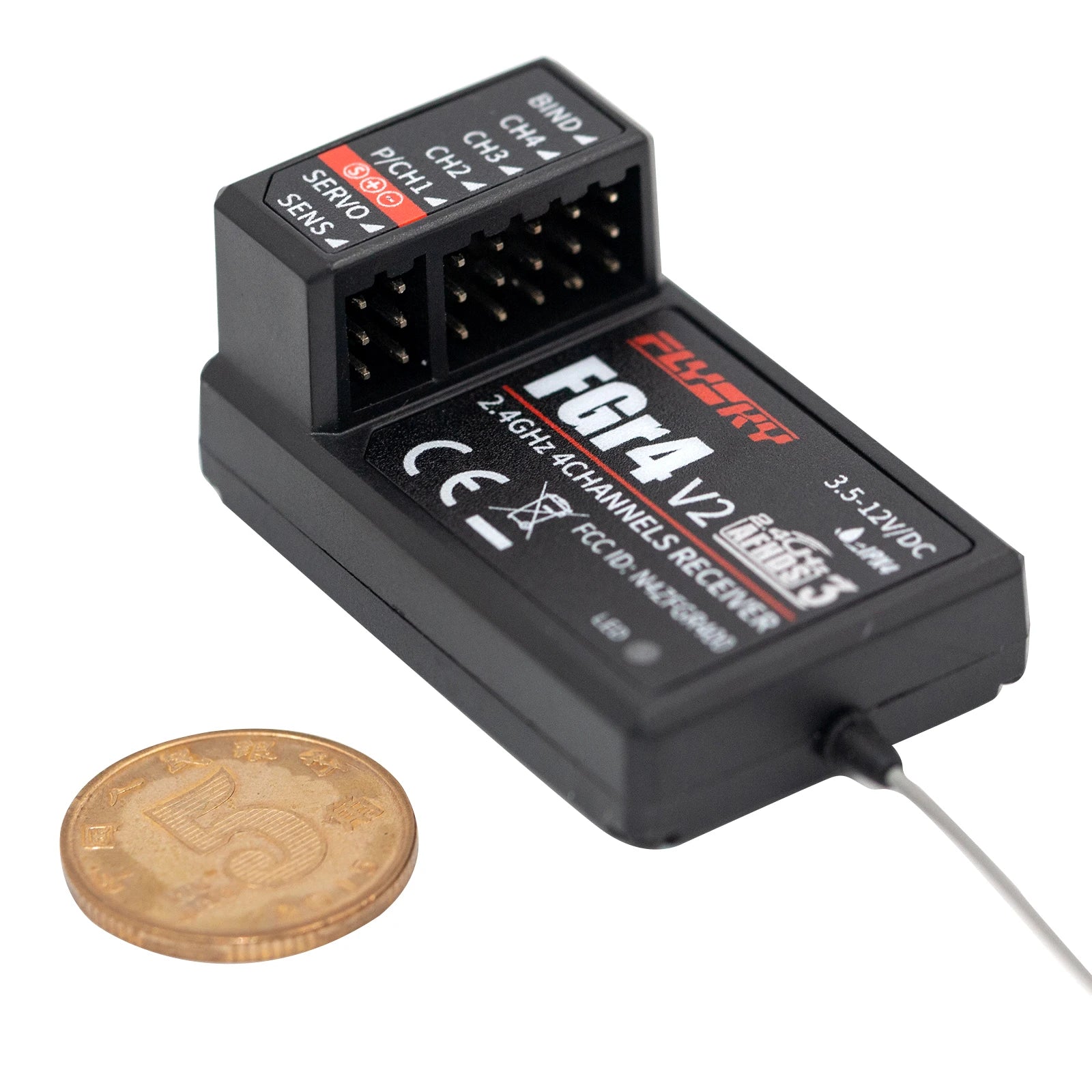 FlySky FS-FGR4 2.4Ghz 4CH Receiver - AFHDS3 for FlySky Noble FS-NB4 Transmitter 10 FlySky FS-FGR4 2.4Ghz 4CH Receiver, '4CHANNELS RECENEE 3.5-12VDC (ifps