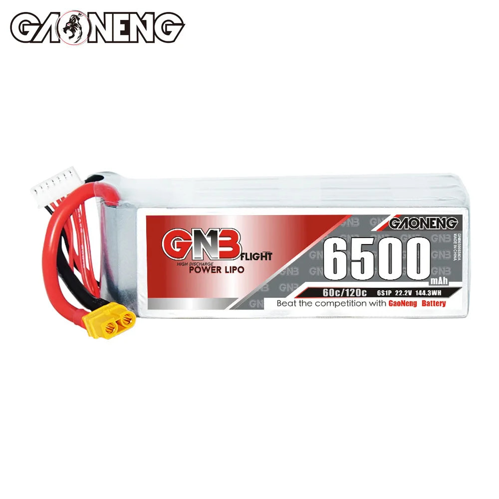 High-performance power from GaoNeng's GNB 6S lithium-ion battery: 6500mAh capacity, fast discharge rate.