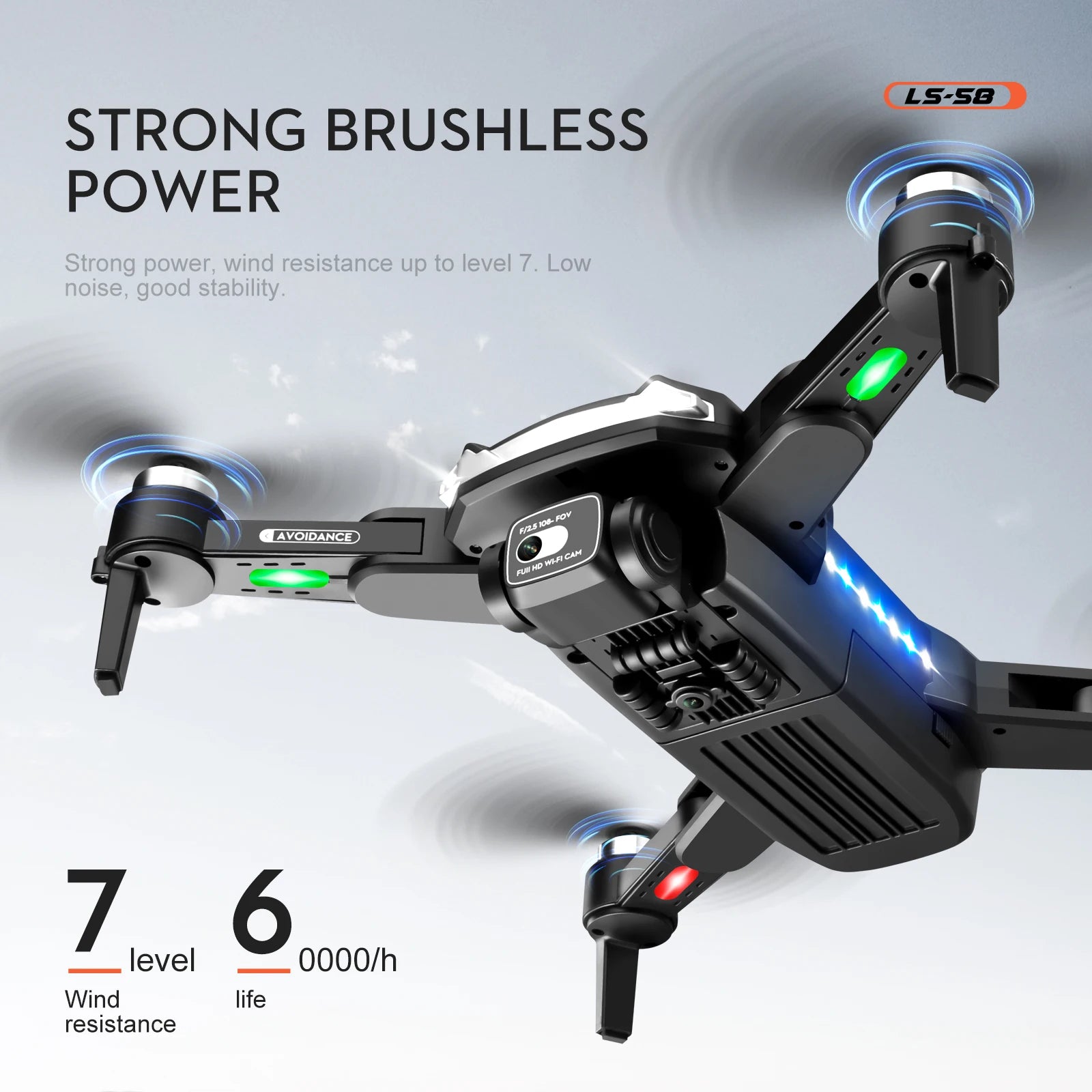LS58 Drone - 4K CameraFPV GPS 5G WIFI Professional Foldable Quadcopter 1.2 KM Range Remote Control Helicopters Toy Gift 34 LS58 Drone, Ls-5o STRONG BRUSHLESS POWER Strong power; wind resistance