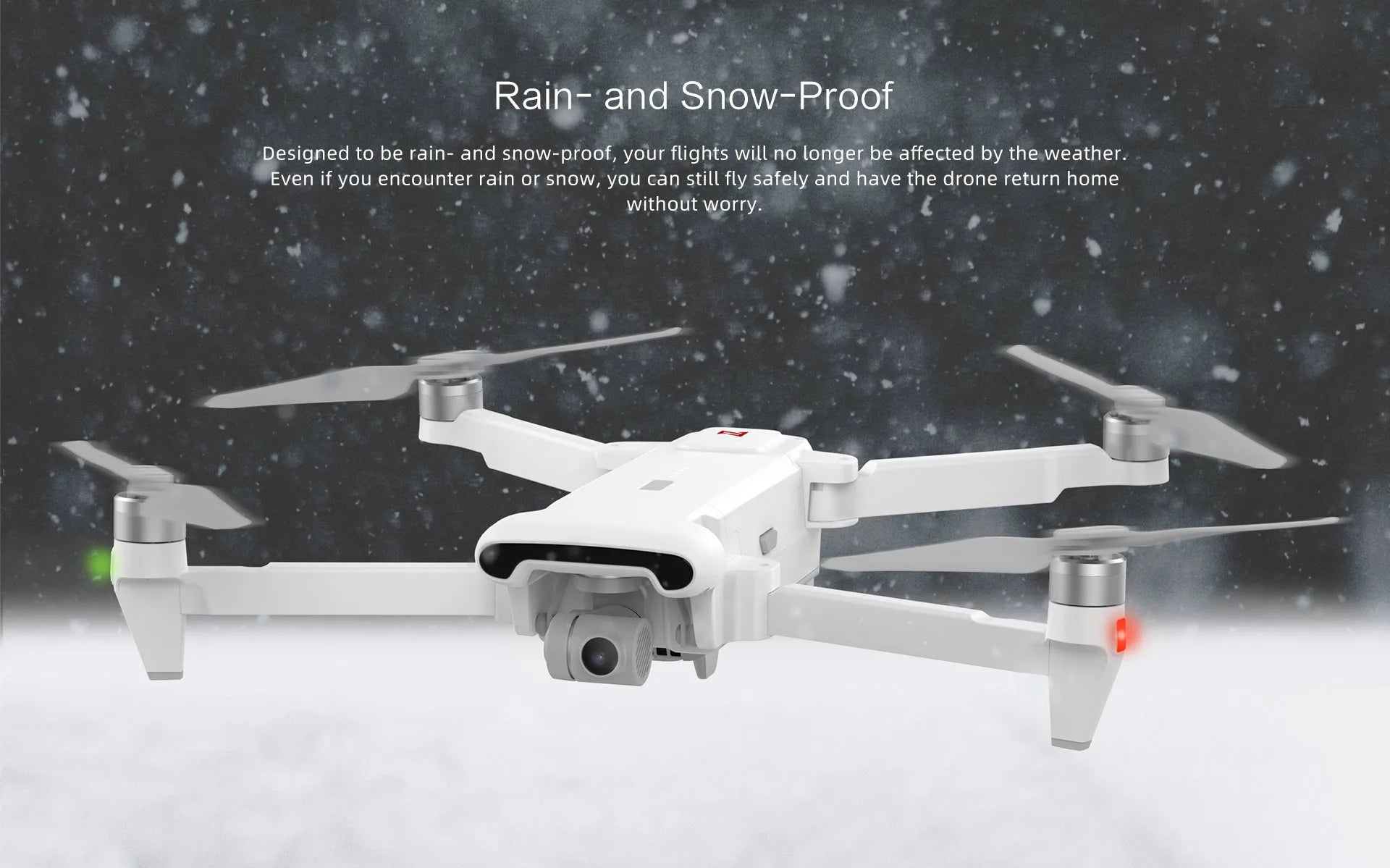 FIMI x8se 2022 V2 Camera Drone, Designed to be rain- and snow-proof your flights will no longer be affected by the