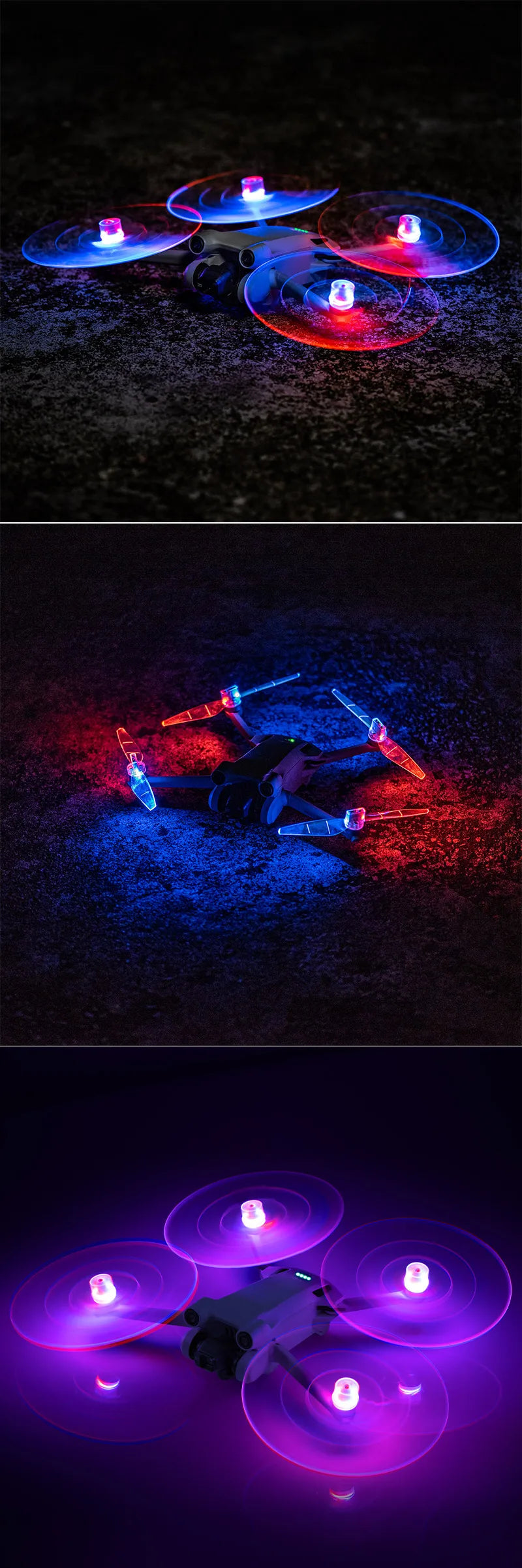 LED Light Flash Propeller. dji mini 3 pro drone comes with 4pcs LED light flash propeller