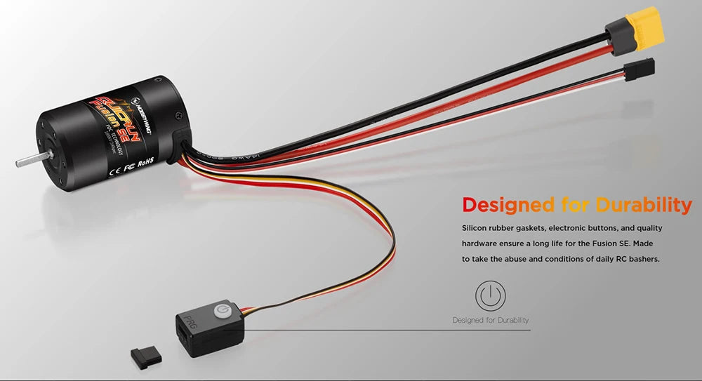 Hobbywing Quicrun Fusion Se - 40a 1800kv 1200kv Combined Motor Esc For 1/10 1/8 Rc Model Car Crawler Accessories 13 Hobbywing Quicrun Fusion Se, 85 Rohs Designed " Durability Silicon rubber gaskets. electronic buttons. and quality