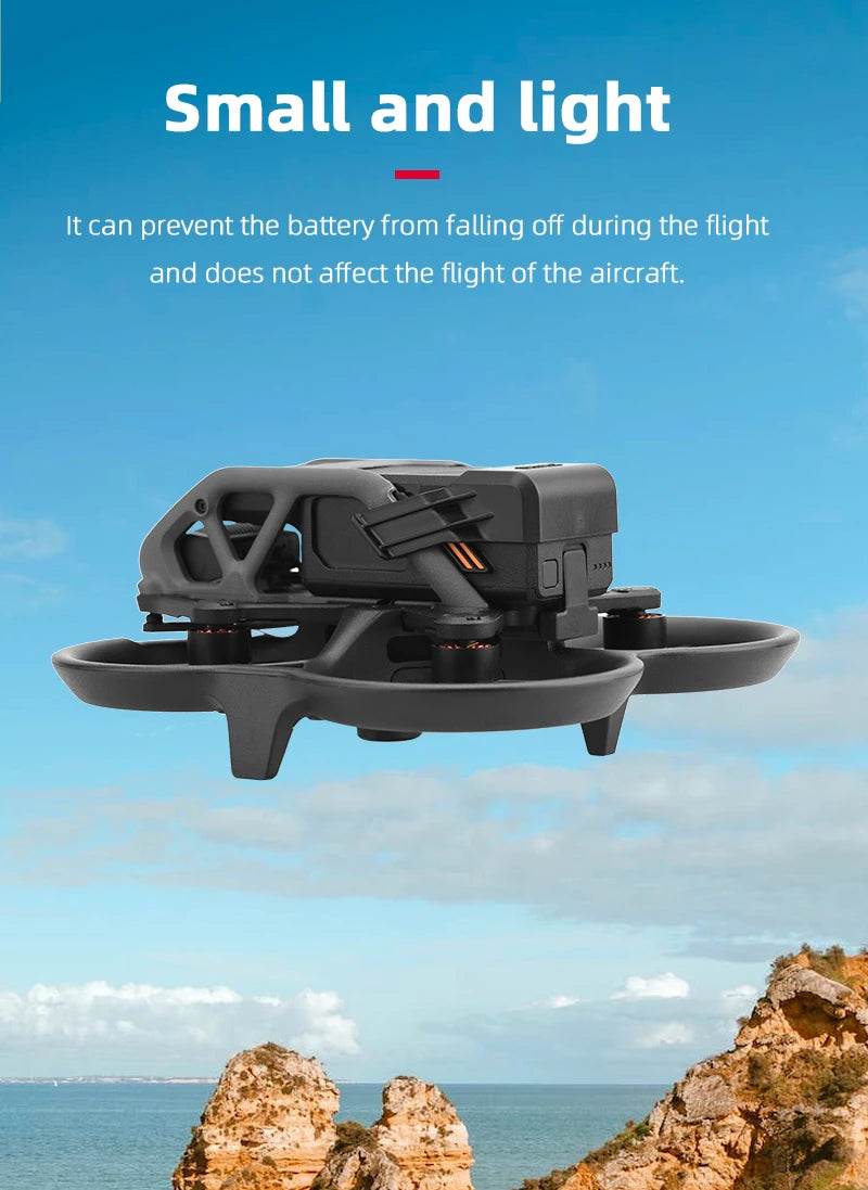 small and light It can prevent the battery from falling off during the flight and does not affect the