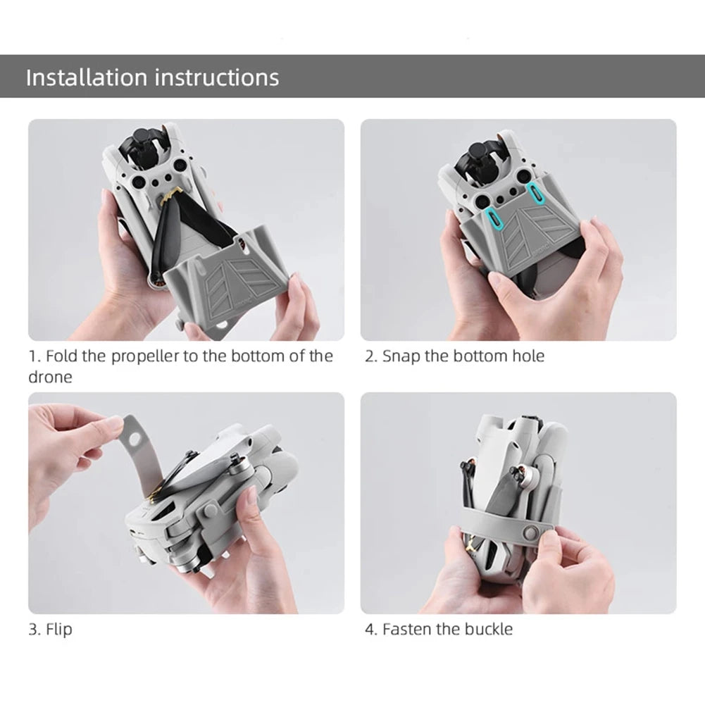 For DJI MINI 3 PRO Propeller, Installation instructions Fold the propeller to the bottom of the 2. Snap the bottom hole drone 3 Flip