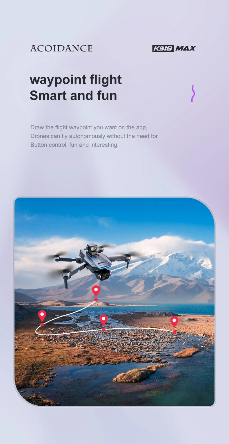 XYRC K918 MAX GPS Drone - 4K HD Professional Obstacle Avoidance 8K HD DualHD Camera Brushless Foldable Quadcopter RC Distance 1200M Professional Camera Drone 33 XYRC K918 MAX GPS Drone, Drones can fly autonomously without the need for button control, fun and interesting .