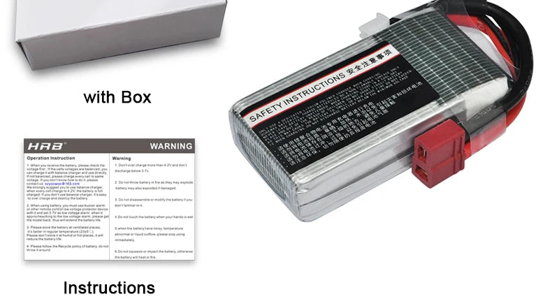 HRB 2S 3S 4S 5S 6S lipo Battery 1500mah 7.4V 11.1V 14.8V 18.5V 22.2V Lipo Battery 65C For RC Car UAV Drone Truck Truggy Airplane FPV Drone 15 with Box HAD WARNING Octritinieten Sticn t codr