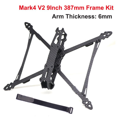 RCDrone Mark4 V2, The RCDrone Mark 4 V2 features a carbon fiber frame kit available in various sizes for building an FPV drone.