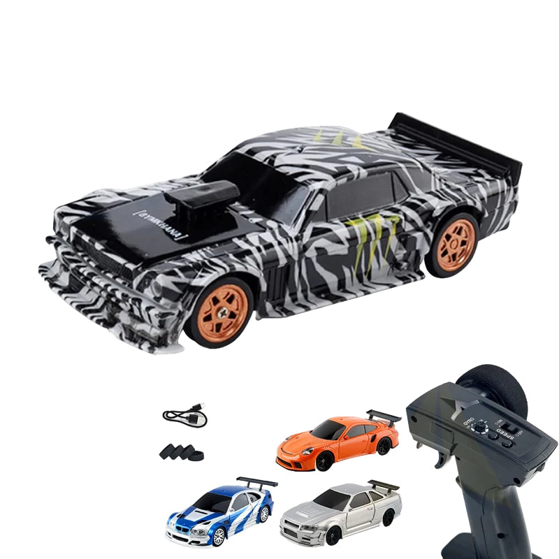 Upgraded Gyro 1/43 RC Drifting Car RTR 4WD High Speed, 2.4G Proportional Control, 15 km/h, 200mAh Li Po, Ready-to-Run