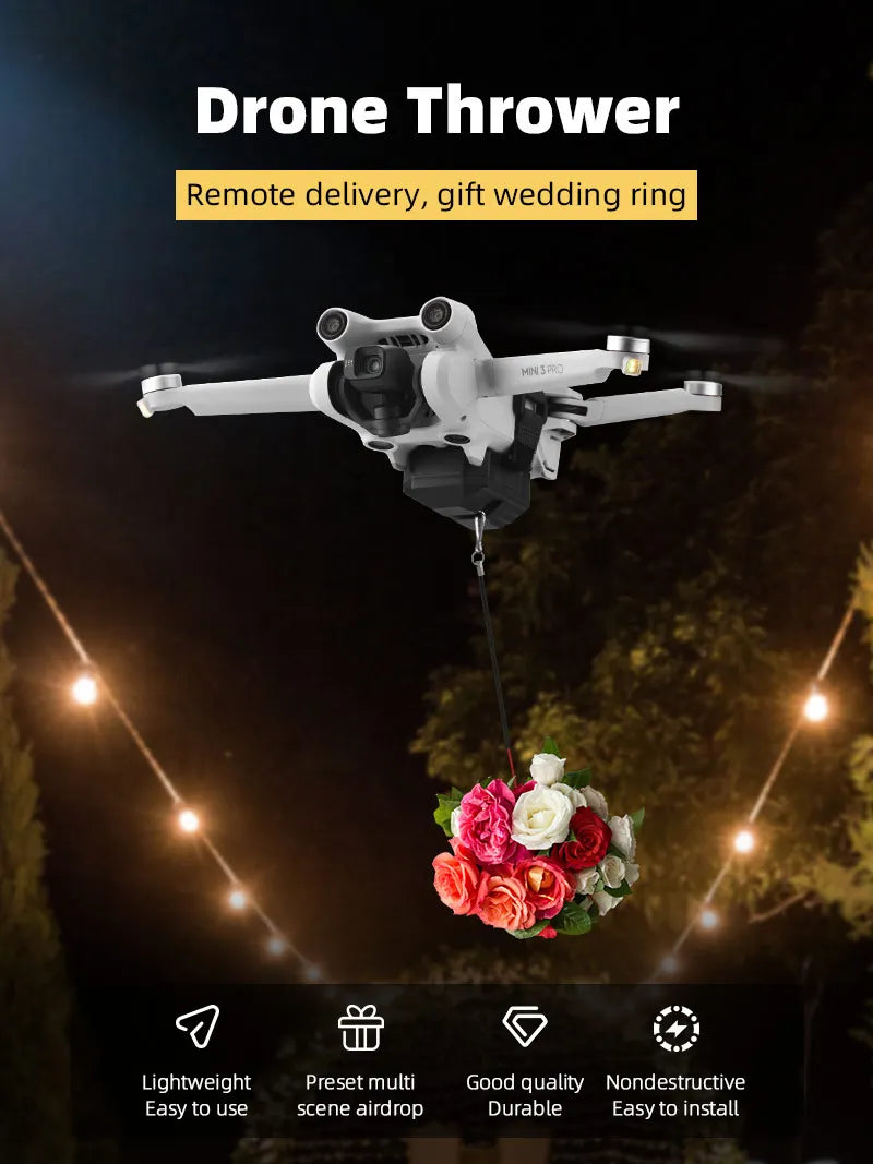 Airdrop System for DJI Mini 3 Pro/MINI 1 2/MAVIC PRO Drone Fishing Bait Wedding Ring Gift Deliver Life Rescue Thrower 8 MiNJPRO drone thrower, wedding ring 1 Lightweight Preset