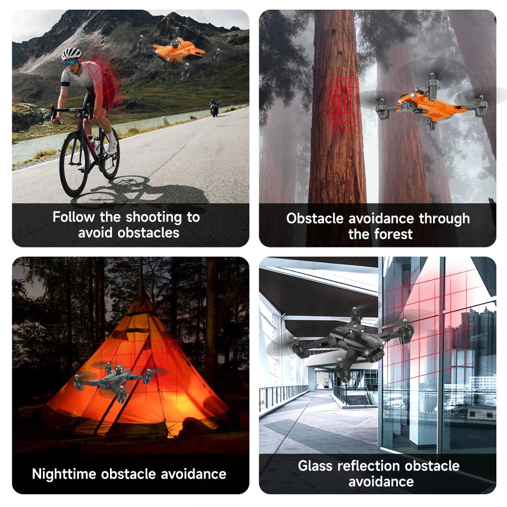 QJ F184 Drone - 4K Dual Camera WiFi FPV One Button Obstacle Avoidance Smart Follow 360° Quadcopter RC Helicopter Toy Gifts 16 QJ F184 Drone, avoid obstacles through avoid obstacles the forest glass reflection obstacle avoidance avoidance