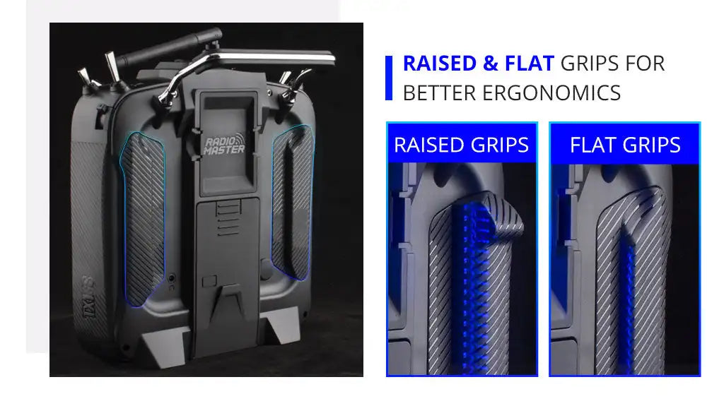 RadioMaster TX16S Mark II V4.0 Hall Gimbal 4IN1 ELRS Radio Controller Support EdgeTX/OpenTX Built-in Dual Speakers for RC Drone 27 aagior RAISED & FLAT GRIPS FOR BETTER E