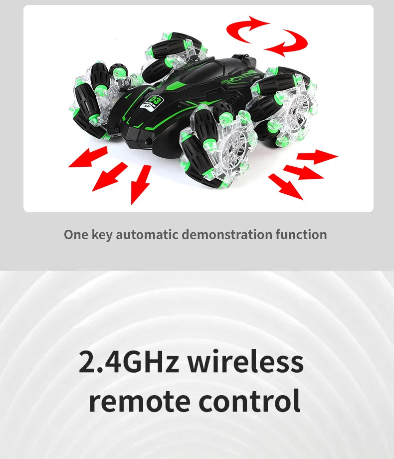 4WD RC Car Drift Stunt Car, wireless remote control key - one automatic demonstration function 2.4