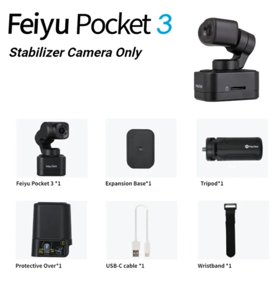 Feiyu Pocket 3 - コードレス 取り外し可能 3 軸スタビライザー