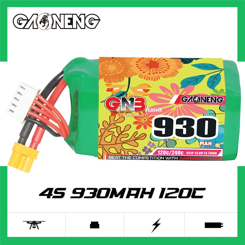 High-performance LiPo battery for FPV drones with XT30 plug, offering reliability.