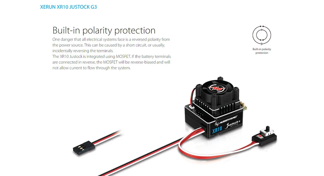 HOBBYWING XERUN XR10 JUSTOCK G3 60A ESC, XERUN XRIO JUSTOCK G3 Built-in polar