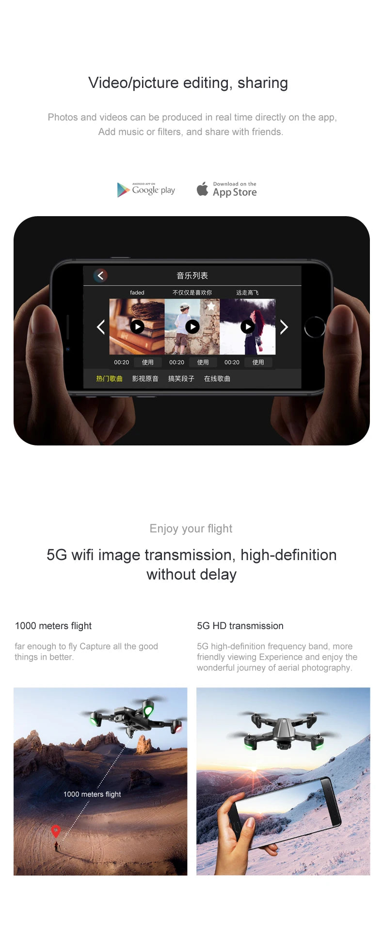 R20 Drone - 2024 New 6K Professional High-definition Camera GPS 5G Aerial Photography 4-axis Aircraft Folding Remote Control Toy 19 R20 Drone, videolpicture editing, sharing photos and videos can be produced in