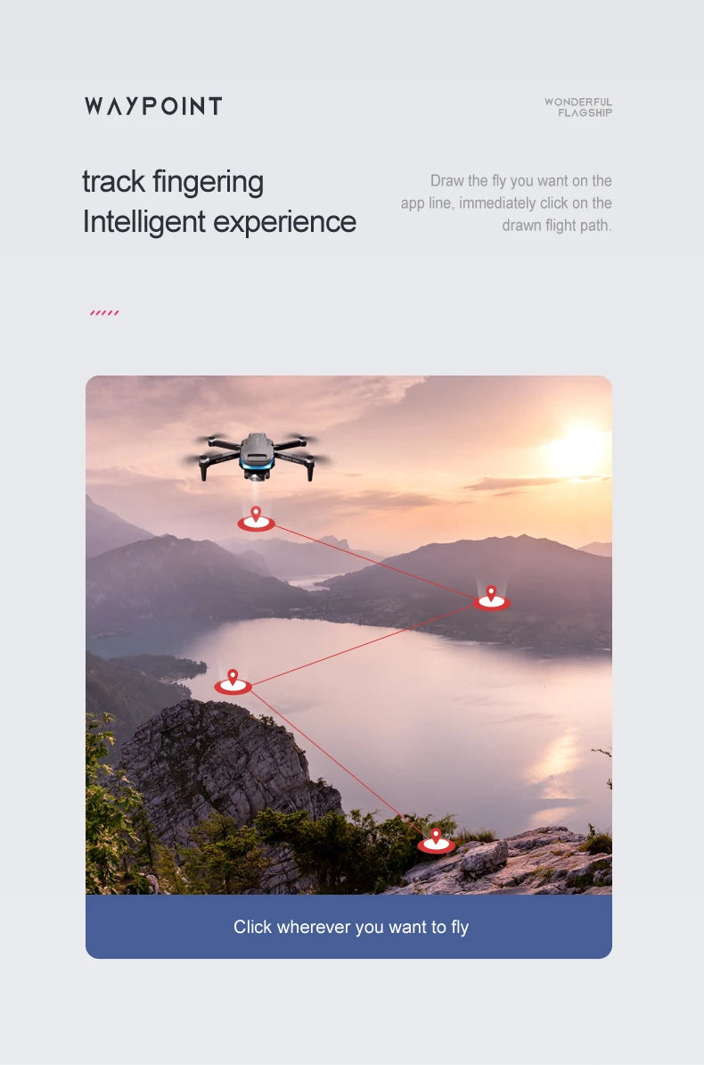 2024 NEW RG107 Drone, WAYPOINT WONRGSHIF track fingering Draw the fly you want on the