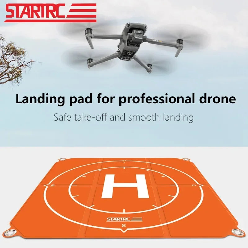 STARTRC Landing Pad, STARTRC foldable orange landing pad with H symbol ensures safe drone take-off and smooth landings, ideal for professional use.